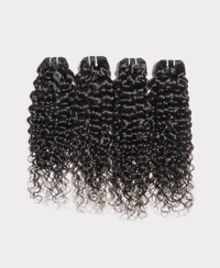 Wavy black clip-in hair extensions