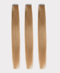 Long straight hair extensions matching the Beeline honey color